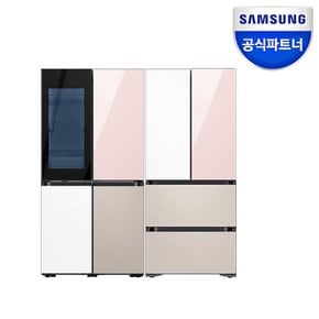 비스포크 키친핏 냉장고&김치냉장고 세트 RF60DB9342AP+RQ42C94J3AP 글래스 도어선택 빌트인타입