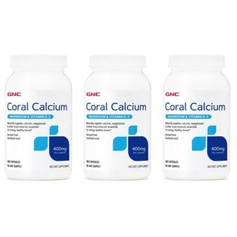 GNC 지엔씨 코랄 칼슘 400mg 180캡슐 X 3통 Coral Calcium