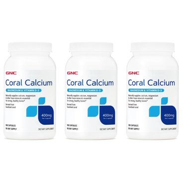 GNC 지엔씨 코랄 칼슘 400mg 180캡슐 X 3통 Coral Calcium