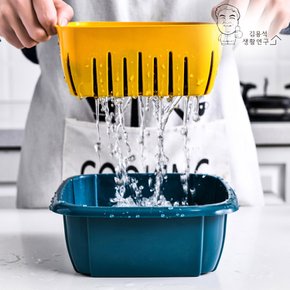 듀올 물빠짐바구니 채반 과일 야채세척 바스켓 싱크대