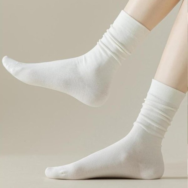 [옷자락] 여성 얇은 무압박 데일리 심플 소프트 양말 5개 세트