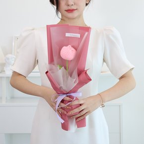 에르베 뜨개꽃다발 (핑크) 졸업 유치원 입학 재롱잔치 기념일 꽃선물