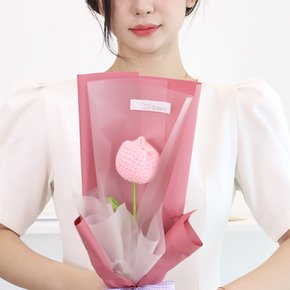 에르베 뜨개꽃다발 (핑크) 졸업 유치원 입학 재롱잔치 기념일 꽃선물