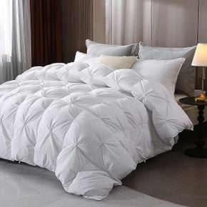 미국 구스다운 이불 DWR Pinch Pleat Goose Feathers Down Comforter Queen/Full Size Ultra Sof