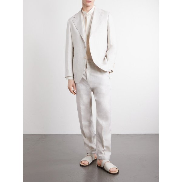 브루넬로쿠치넬리 스트레이트 레그 헤링본 리넨 팬츠 46376663163115426