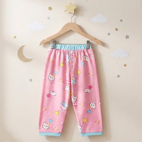 여아용 엔젤핑크 블루 9부 파자마 실내복 잠옷 바지