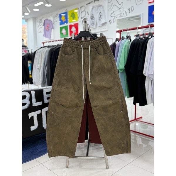 [여주점] 남여공용팬츠,리벳워싱세미핏팬츠  카멜JHZZ80110