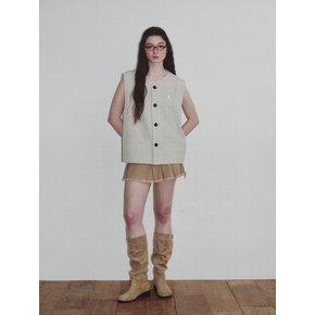 Classic Round Neck Vest_Ivory_W