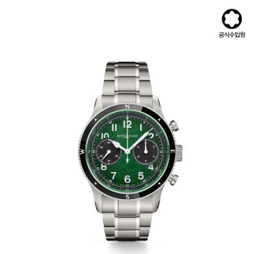 몽블랑 [공식] 1858 오토매틱 크로노그래프 제로 옥시전 그린 다이얼 42mm 133298