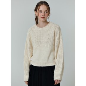 Alpaca two panels knit (Ivory)