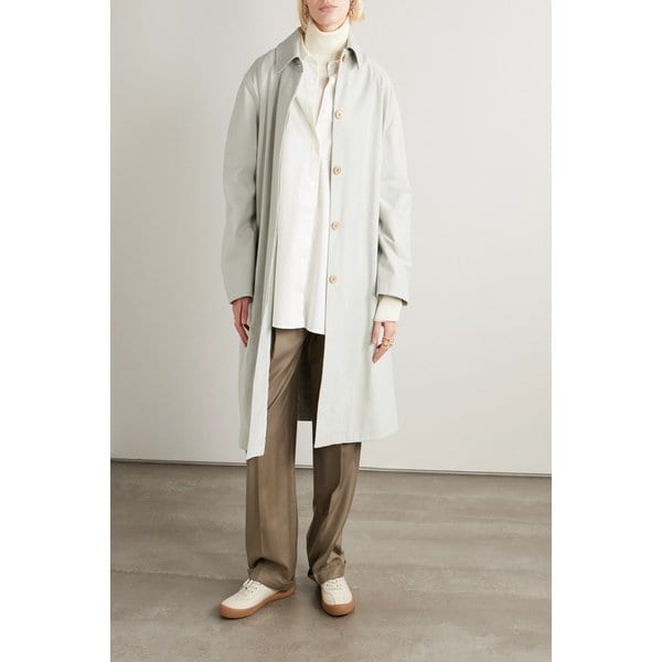 플루마 브러시드 코튼 캐시미어 블렌드 트렌치 코트 46376663162871915