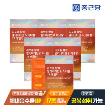 종근당 리포좀 활력 멀티비타민 미네랄 17 데일리 30정 6박스 / 원데이 비타민