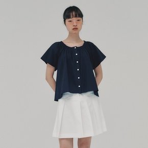 Lily Smocking Blouse_NAVY