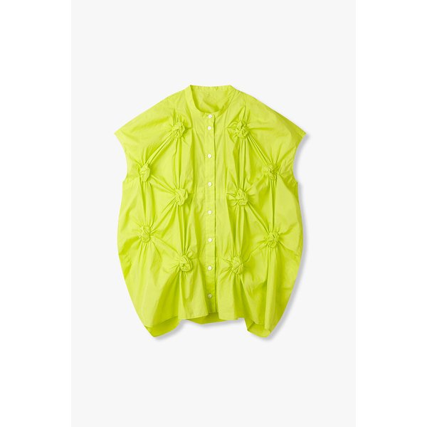 서클 셔링 디테일 코튼 셔츠 (라임) EN15107042000