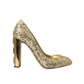 4858653 Dolce  Gabbana Sequin Crystal Heels Pumps Womens Shoes