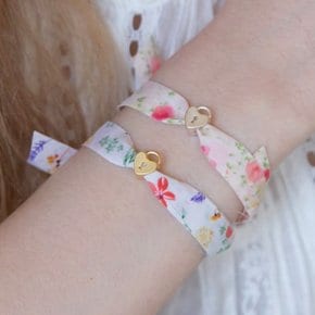 [케플러 채현 착용] fabric heart lock bracelet (3colors)