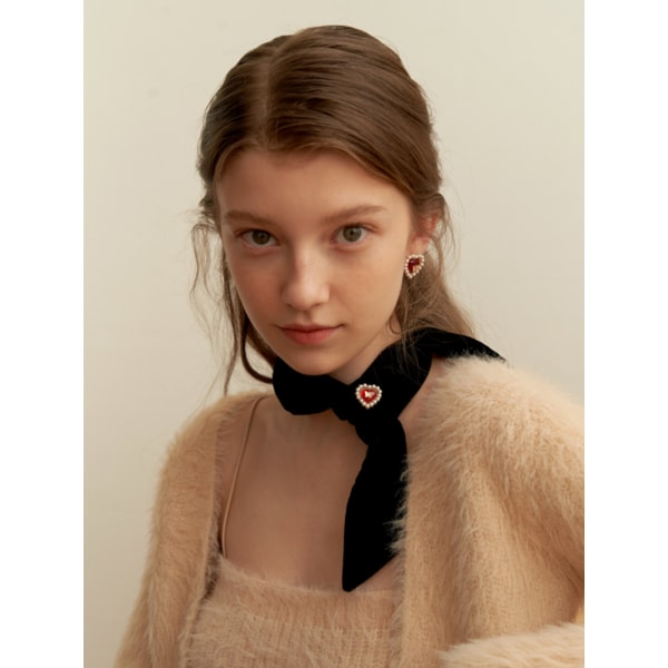 Simple Velvet Short Scarf_NZ1131