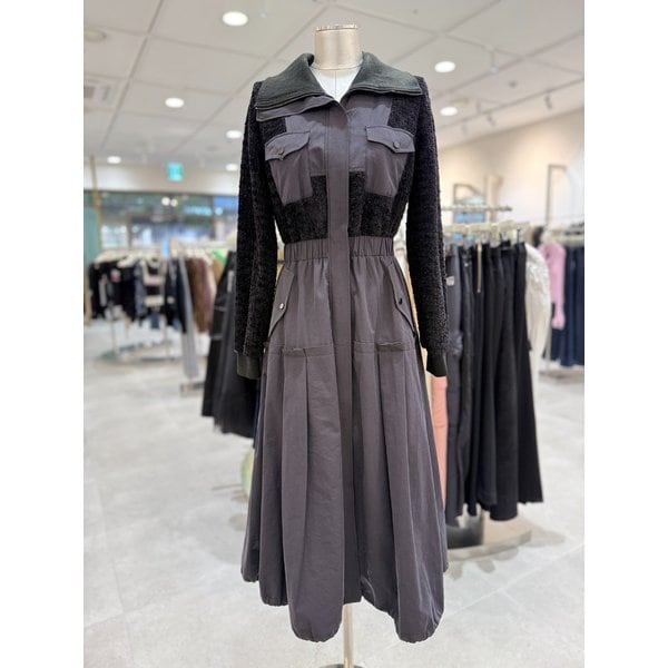 [부산점] 빅 카라 허리 밴딩 롱 원피스 ER4WO563