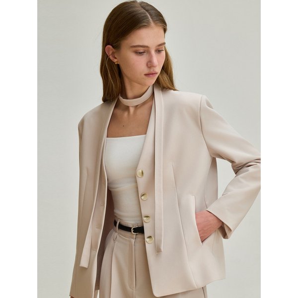 프렌치 타이 자켓 라이트베이지 J1947