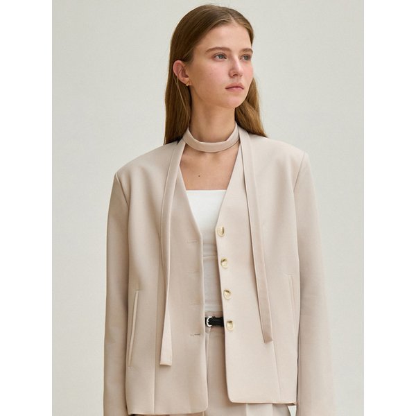 프렌치 타이 자켓 라이트베이지 J1947