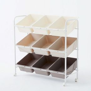 모리 트롤리 오픈형 3단 장난감 기저귀 정리함[33430906]