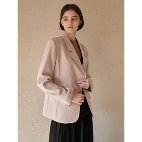 Over fit one button jacket - beige