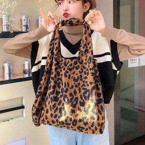 호피의계절 여성토트백 코듀로이 레오파드 숄더백