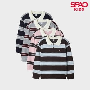 [울블렌드] 쿠디 스트라이프 카라넥 스웨터 SPKWG4TKU2