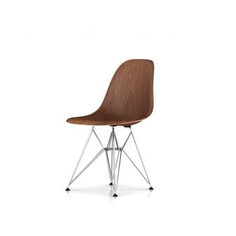 허먼밀러 [허먼밀러 공식딜러] Eames Molded Plywood Side Chair, Wire Base (Walnut/Chrome)