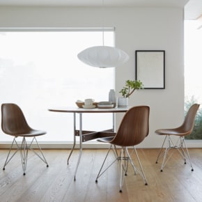[허먼밀러 공식딜러] Eames Molded Plywood Side Chair, Wire Base (Walnut/Chrome)
