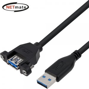 엠지솔루션 NMC-UF303SB USB3.0 연장 판넬형 케이블 0.3m (블랙)