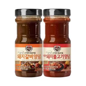 CJ CJ 백설 돼지갈비양념 840g 2개 +매콤한돼지불고기양념 840g 2개