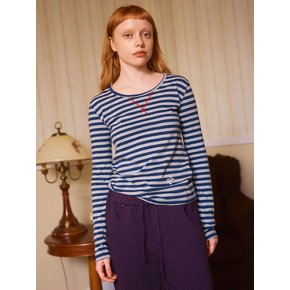 STRIPE LONG SLEEVE T-SHIRT / navy