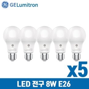 GE루미트론 LED 알뜰 전구 8W E26 x 5개