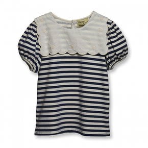 원더앤원더 23SS embroidered stripe tee (2 colors)