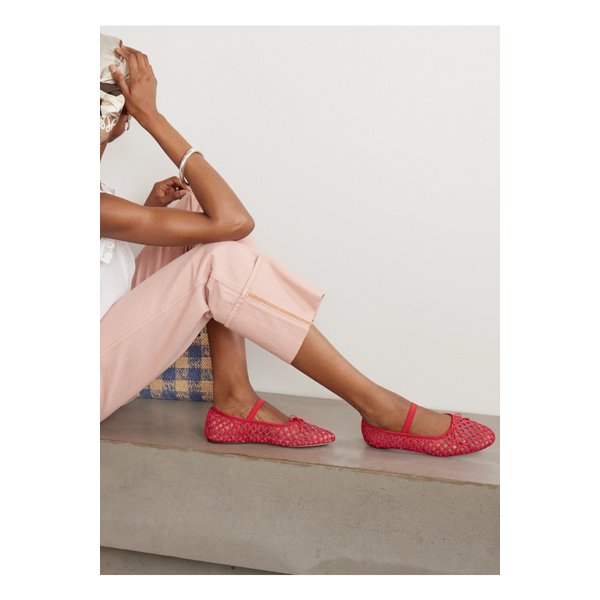 로플러 랜달 레오니 그로스그레인 트림 라피아 메리 제인 발레 플랫 46376663162925953