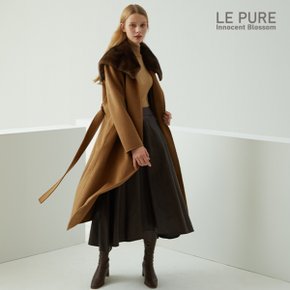 [LE PURE] 르퓨어 코펜하겐 밍크 카라 울캐시 100 코트