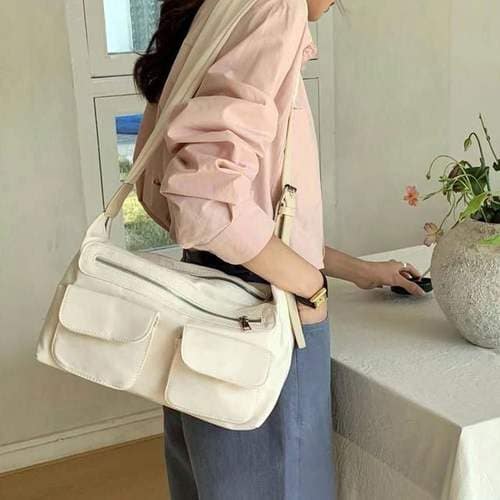 여성 데일리룩 캐쥬얼 숄더크로스백 연그레이