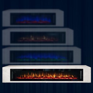 케이파이어 킹스턴71-2 전기히터 전기벽난로와 천연산호석거실장 인테리어벽난로 거실장대체용 2200mm