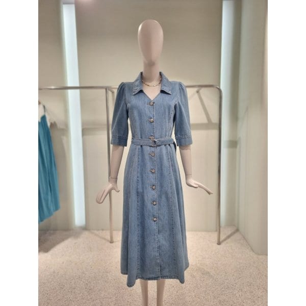 [파주점] 카라넥 데님 롱 원피스 L252PSE431