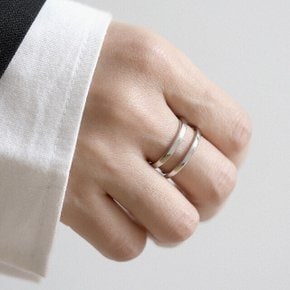 모던 디자인 투라인 브라스 오픈링 반지