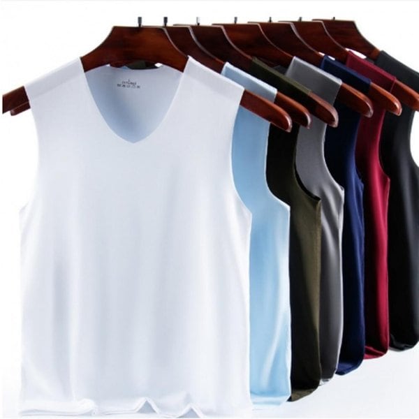 남자 여름 브이넥 슬리브리스 심리스 나시 DMES-TS5-STS14277863