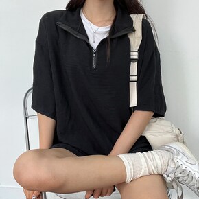 하프집업 카라 트레이닝 세트 스판 밴드 여름 상하 추리닝 셋업 박시 캐주얼 꾸안꾸_P431275689