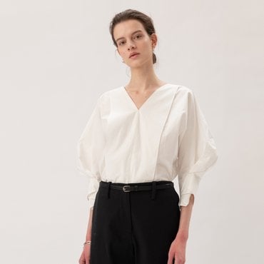 킨더살몬 FW18 Cocoon Sleeve Blouse White