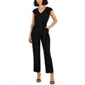 5433329 Nine West Womens V Neck Zipper Jumpsuit