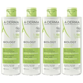 A-DERMA 아더마 바이올로지 더머털라지컬 미셀라 워터 오가닉 하이드라 클렌징워터 400ml 4개