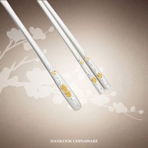 한국도자기조각매화금부 은수저2벌수저세트 (은99%/1벌 112.5g)+ 외국인선물/혼수비단보자기포장