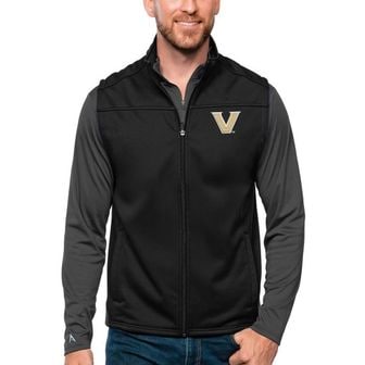 이스퀘어 4644653 ANTIGUA Mens Antigua Black Vanderbilt Commodores Links Full-Zip Golf Vest