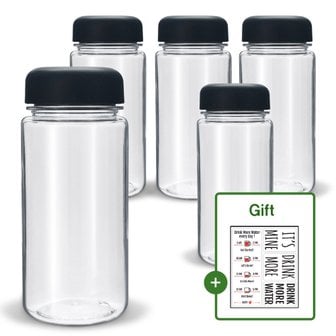 M-Pet 20_트라이탄 마이보틀350ml(블랙)_5개+스티커