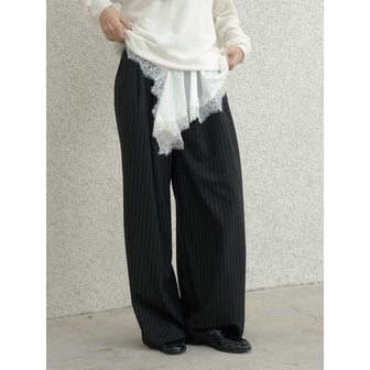 더엔엘 Pin-Wide Slacks - [Black Stripe]